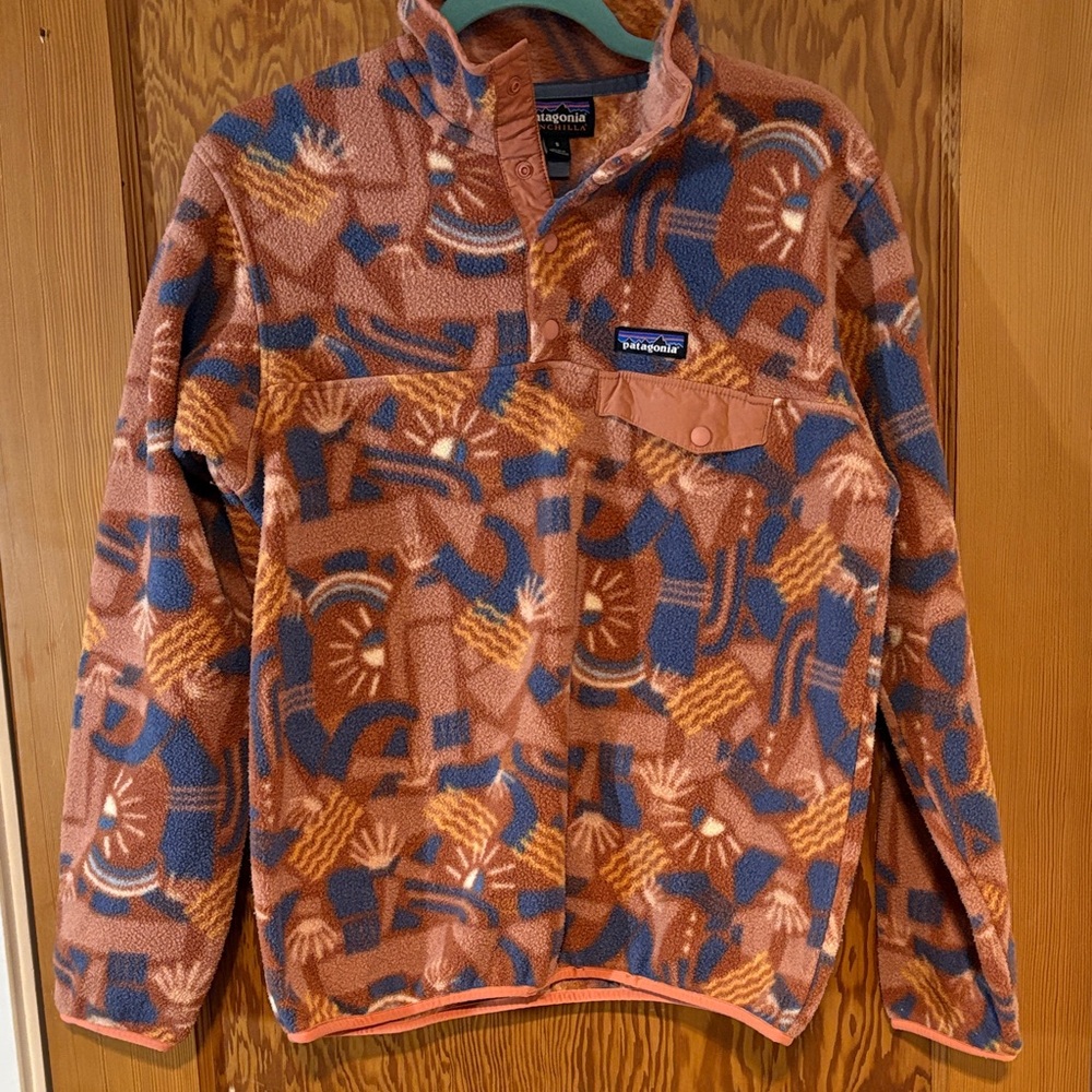 Patagonia Abstract Fleece in Blue and Brown